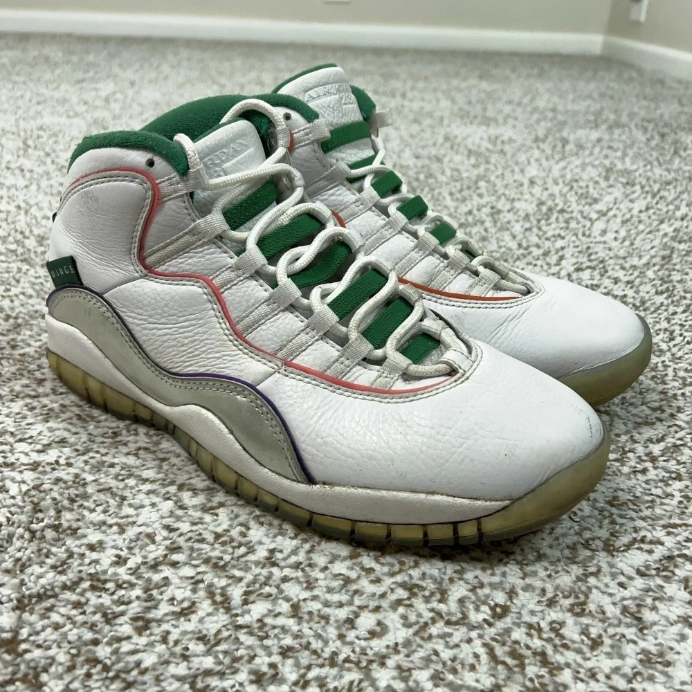 Jordan Air Jordan 10 Retro Wings Shoes Mens Size 9.5 White‎ Green Sneaker Sport